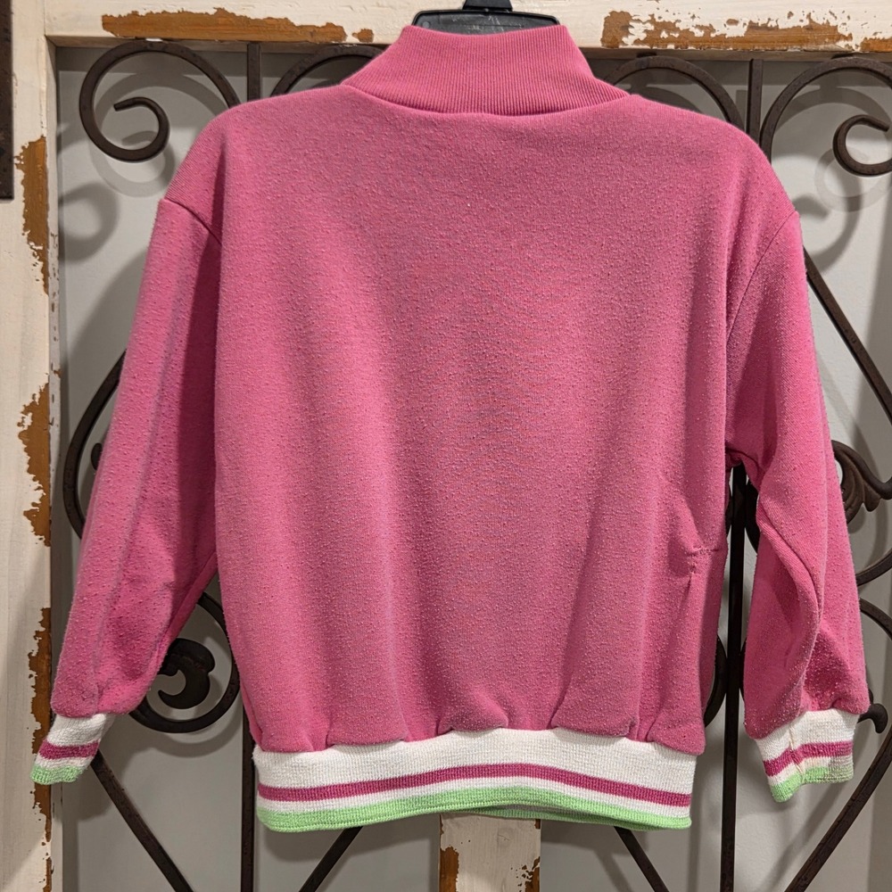 Vintage 1989 Ocean Pacific Pink Cat Tracksuit Set Kids Size 4T 80s OP Fleece - Picture 4 of 11
